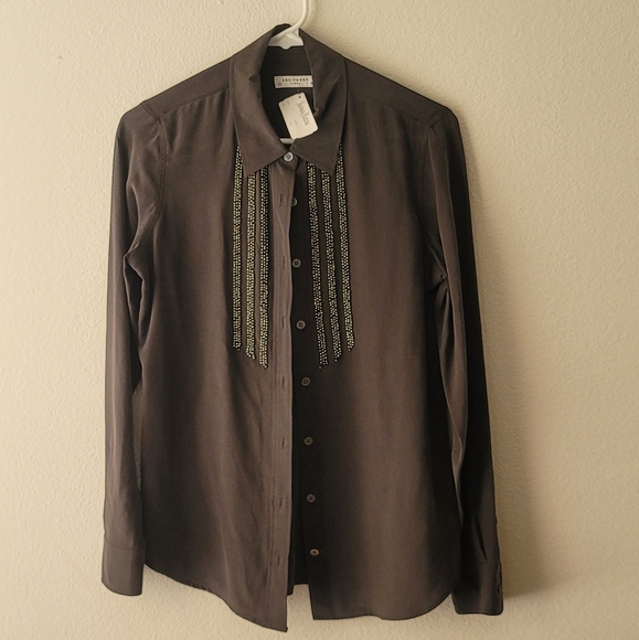 NWT Equipment Femme Black Silk Shirt XS - Picture 2 of 5